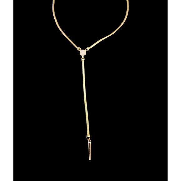 Kendra Scott Gold Tone Starla Y Necklace 21" Long With Bag NWT - Picture 3 of 11